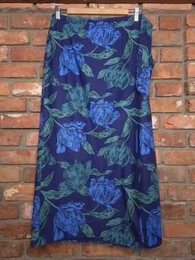 Liberty Plus Made in England 100% Cotton Floral Wrap Midi Skirt